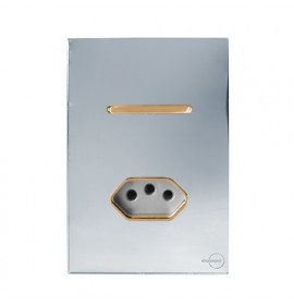 Conjunto Interruptor Paralelo + Tomada 20a 4x2 - Novara Glass Espelhada Gold